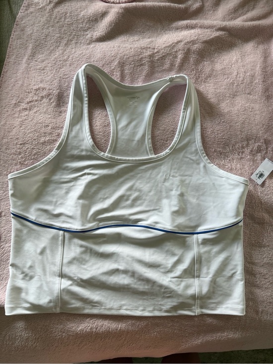 Old Navy Tops - NWT White Racerback Crop Sports Bra Tank with Contrast Piping